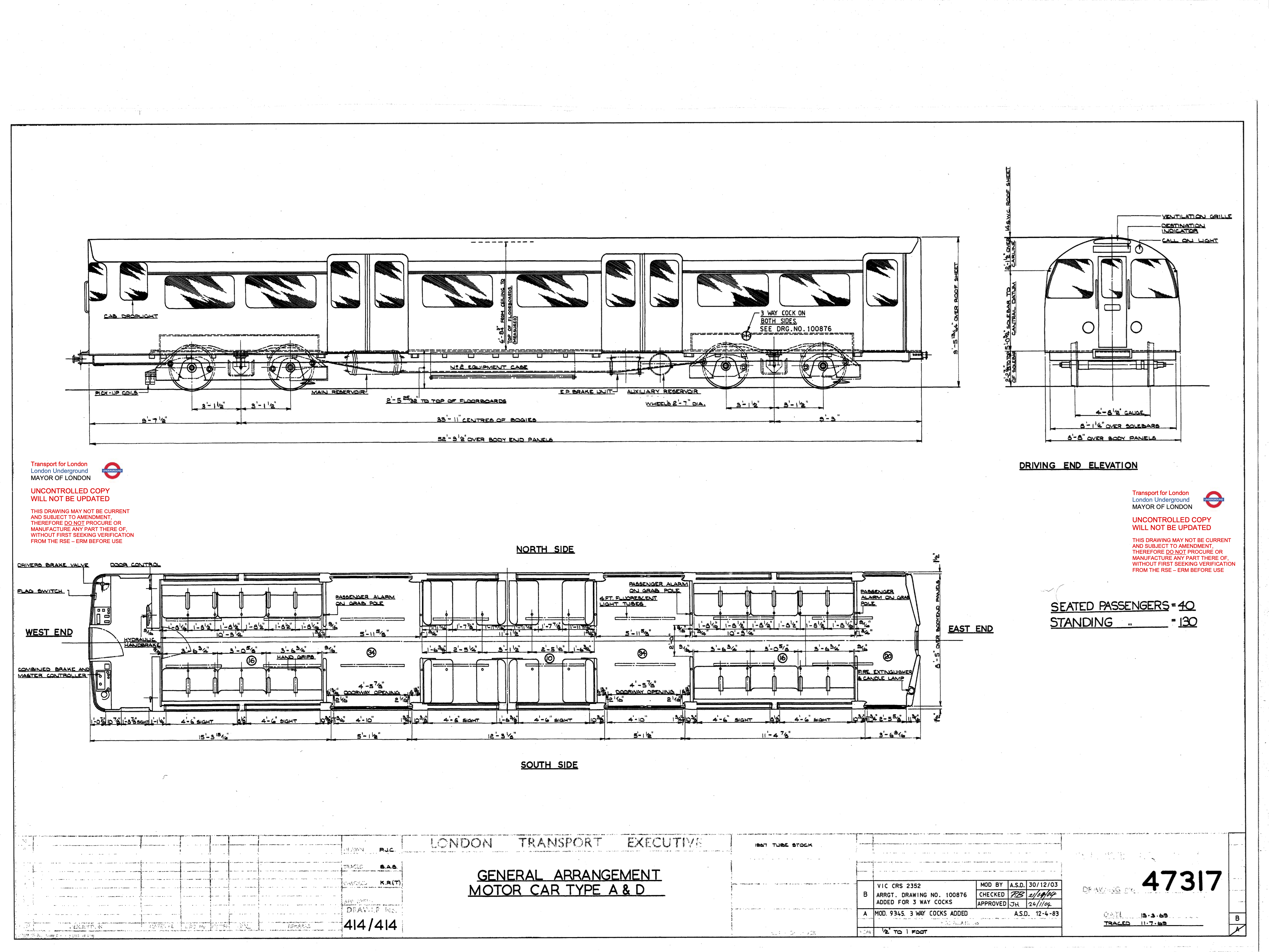 Drawing of a 1972 Tube Stock Coach.